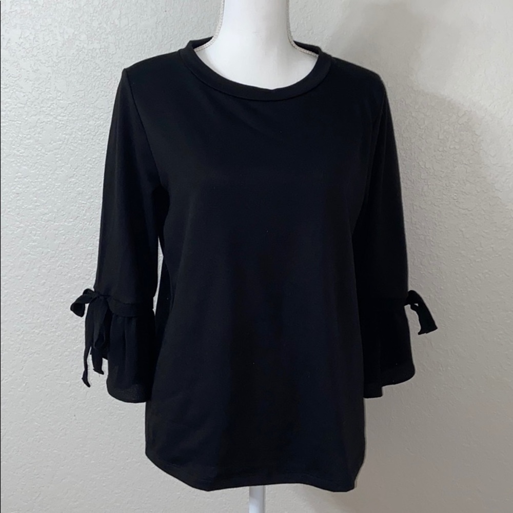 PLEIONE Womens Black Loose Fit Blouse